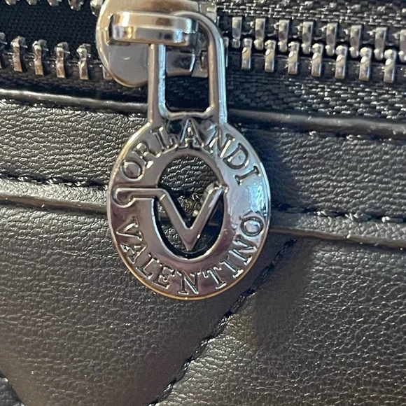 NWT-Valentino Orlandi quilted crossbody black vegan leather bag. - Picture 13 of 14